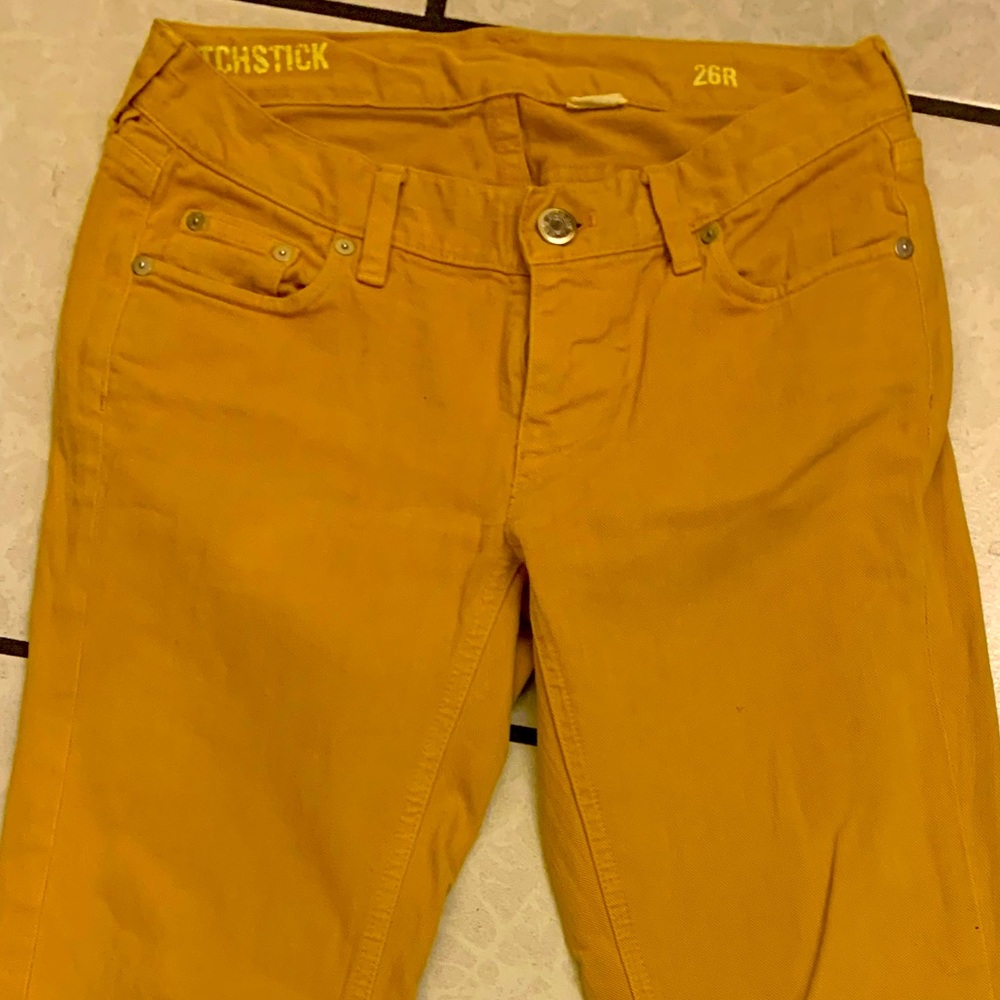 J.crew mustard matchstick jeans